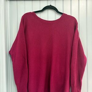 Tahari Women's Cranberry Long Sleeve Wool Sweater Size Medium